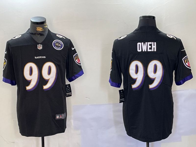 Men Baltimore Ravens #99 Oweh Black Second generation 2024 Nike Limited NFL Jersey style 2